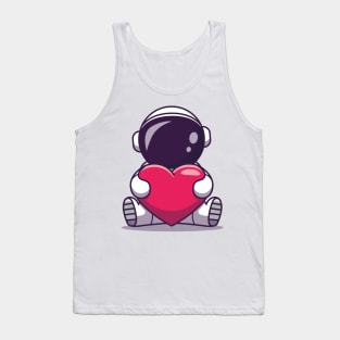 Kawaii Astronaut with Heart Tank Top